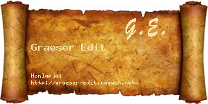 Graeser Edit névjegykártya